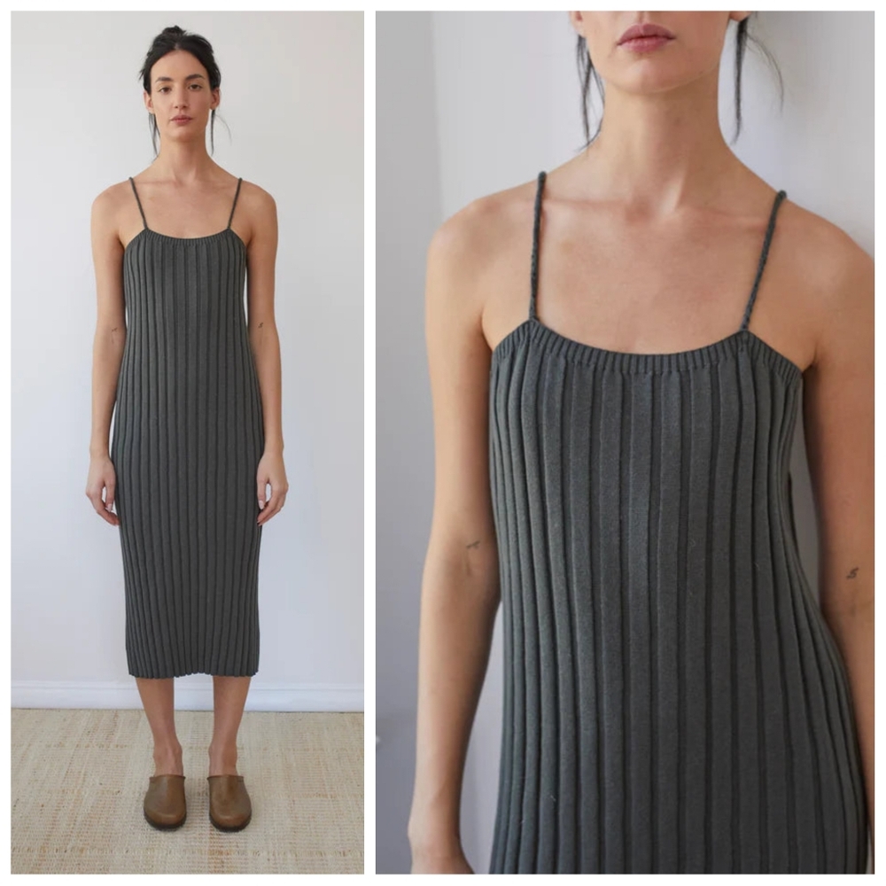 NEW Wol Hide Rib Dress in Washed Black Size M/L